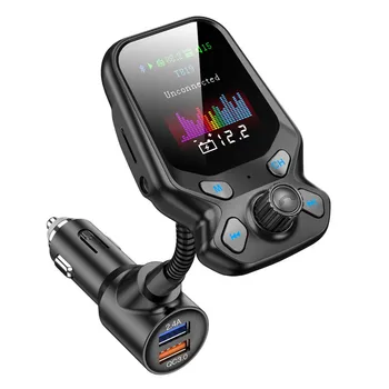 

FM Transmitter Bluetooth Radio TransmitterAdapter Car 1.77in Color Screen QC3.0 3 USB Port 50DEC16