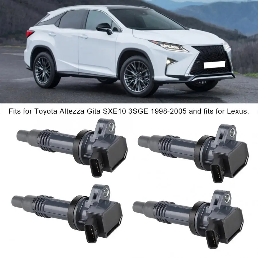 4 шт. катушки зажигания 90919-02236 подходит для Toyota altezza Gita SXE10 3SGE 1998 1999 2000 2001-2005 автомобильные аксессуары