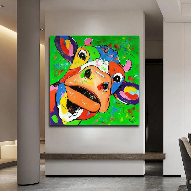 Colorful Thinking Monkey Wall Art Canvas Painting Wild Animals Pop Art Posters Frog Elephant Paintings Wall Decorative Pictures