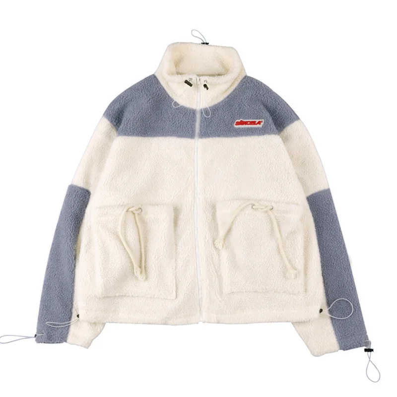 Женское пальто из овечьей шерсти зимняя куртка в стиле Харадзюку с плюшевой