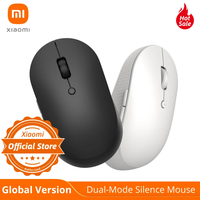 Versión Global Xiaomi Ratón Inalámbrico de Modo dual Silencioso Conexión ergonómica Bluetooth / USB Botones laterales Con batería para computadora portátil y juegos