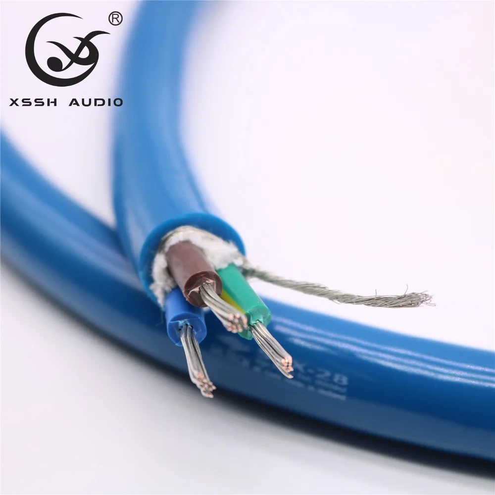 XSSH OFC чистое серебро покрытое медью оптом SILTECH SP-28 синий щит AC 3 ядра x3mm 16 мм Электрический кабель Co