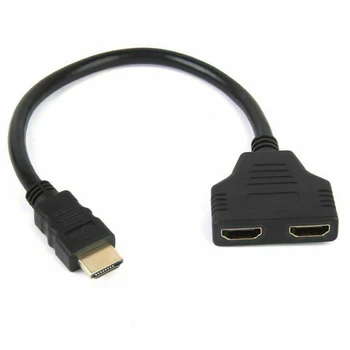 

Universal New 1Pcs 1080P HDMI Splitter Cable Adapter Converter Suitable For HDTV 1 Input 2 Output Female Cable Adapter Converter