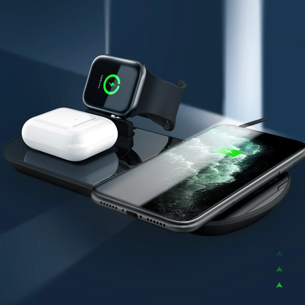 Fast Qi Wireless Charger Stand For IPhone 10W 3 In 1 Charging Dock For Apple Headphone Box Airpods 2 Airpods Pro