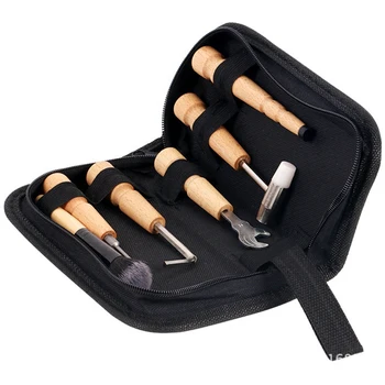 

HOT-Set of 6 Guitars Repair Maintenance Kits Wrenches Screwdriver Hammer Dusting Brush with Storage Bag