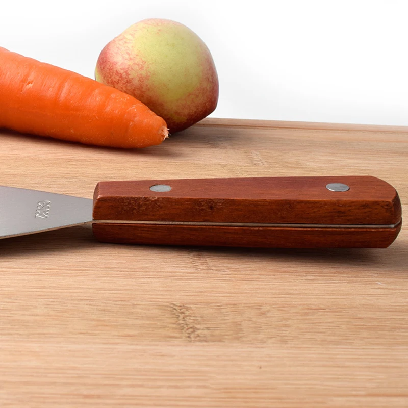 Stainless Steel Steak Shovel Pancake Flipping Spatula Grill Scraper Spatula Wooden Handle Cooking Tuner Kitchen Tools