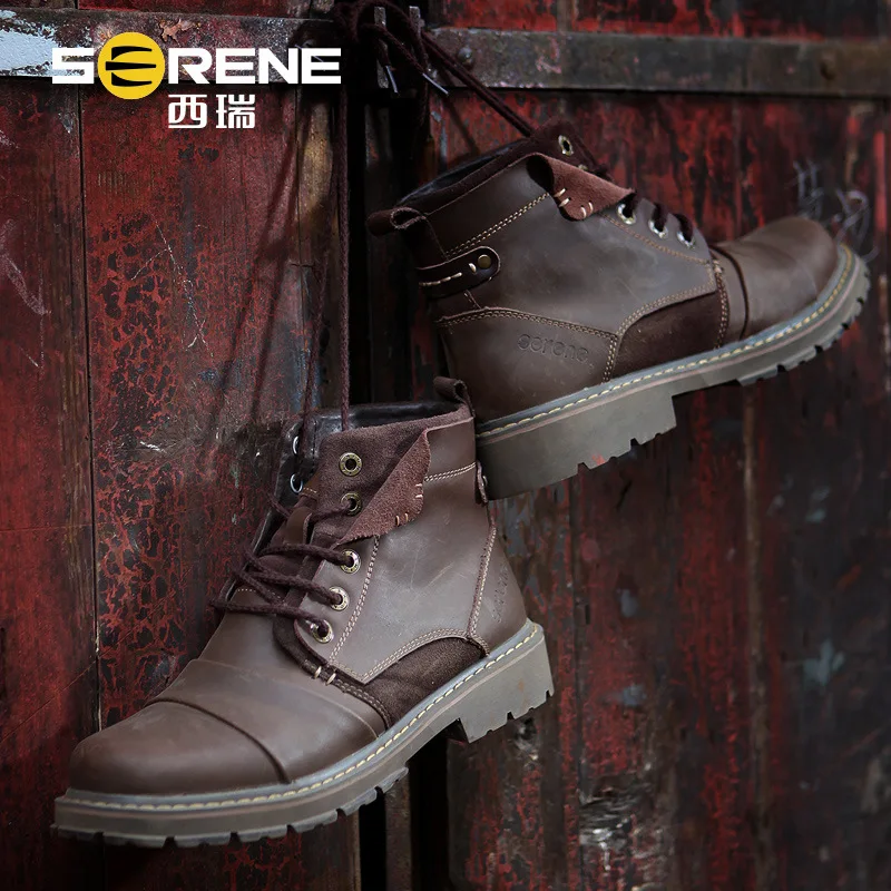 

Martin Boots Men England Leather Boots Mid-top Men's Boot Retro Leather Short Boots Spring Hight-top Workwear Snowfield Combat B