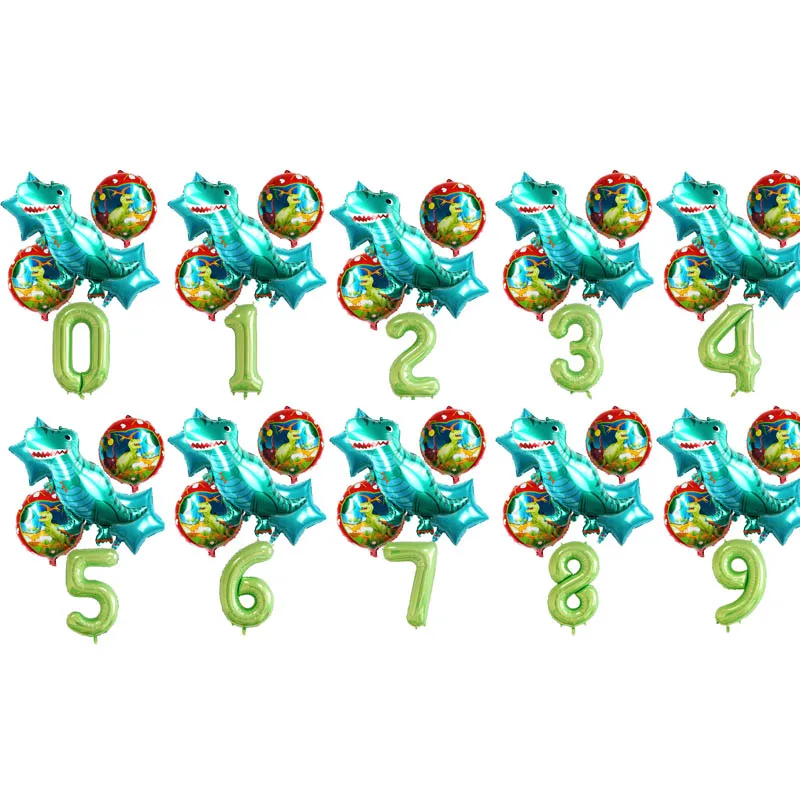 5pcs mermaid set 1 6 шт./лот большой динозавр фольги Воздушные шары 40 дюймов зеленый номер воздушный шар для Бэйби Шауэр джунгли День Рождения украшения Дети подарок Globos - Цвет: 5pcs mermaid set 1