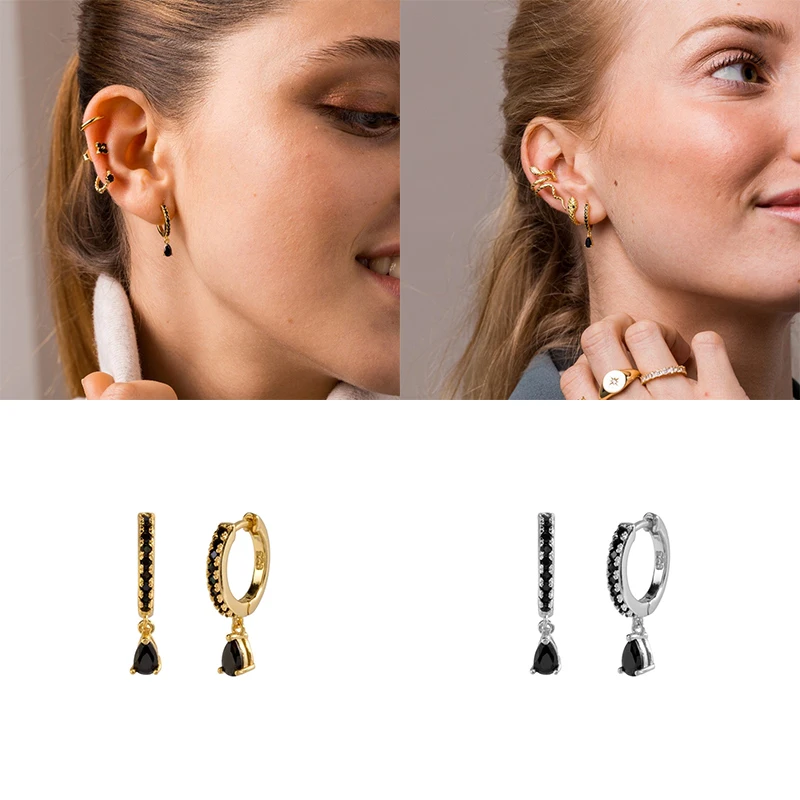 Женские серьги из серебра 100% пробы роскошные круглые с геометрическим рисунком