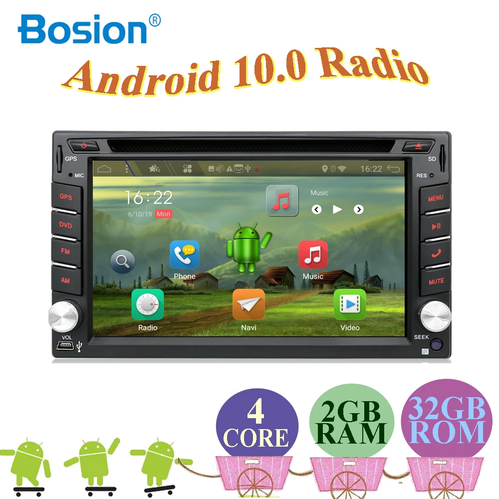 

2 din car autoradio audio 2din car stereo for Universal central multimidia android 10.0 DVD player with wifi, support DAB,TV,4G