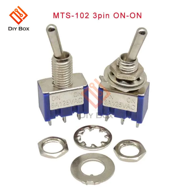 MTS-102/103/202/203/302/303/402/403/123/223 тумблер 3Pin 6Pin 9Pin 12Pin 6 мм промышленного алюминиевого профиля миниатюрный переключатель модуль коммутатора - Цвет: MTS-102 3pin