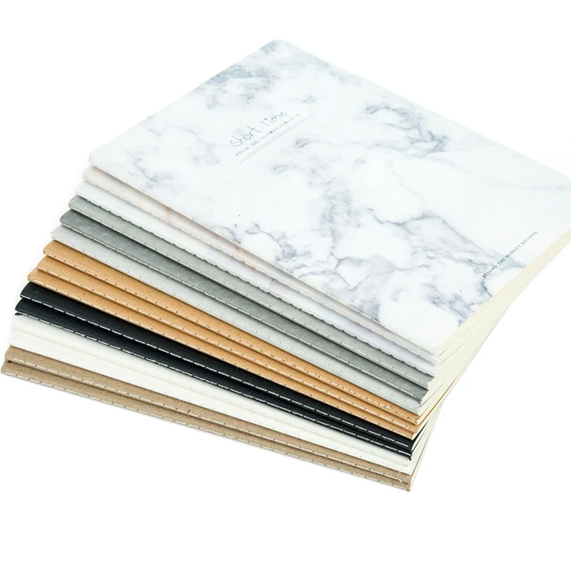 

1PCS Cut Marble Animal Designs Soft Cover A4 A5 B5 Notebook Lines Composition Diary Stiching Binding Notebook Style Random