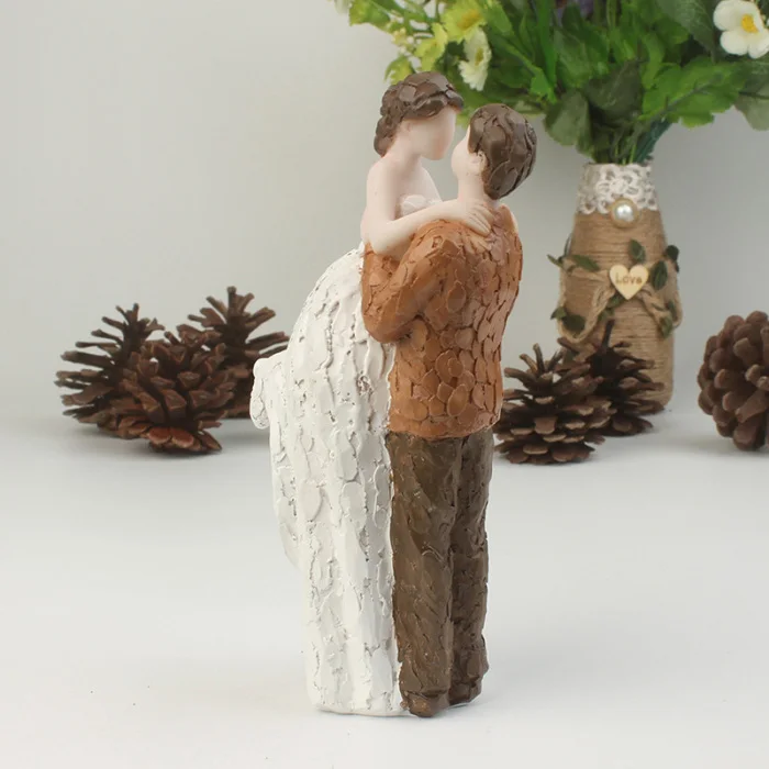 Wedding Decoration Cake Happy Couple Resin Decoration Wedding Cakes Hand Painted Figurine-Drop