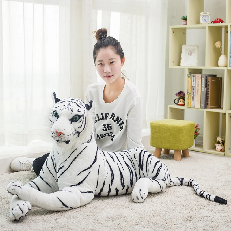 30-120 см гигантский белый тигр, плюшевые игрушки, мягкая плюшевая подушка животного, кукла животного, желтый тигр, черный леопард, игрушка пантера для детей