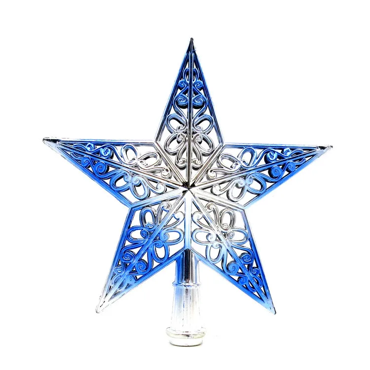 Милая Красочная рождественская елка, топ с пятиточечными звездами, Блестящий Рождественский Декор, орнамент - Цвет: Blue