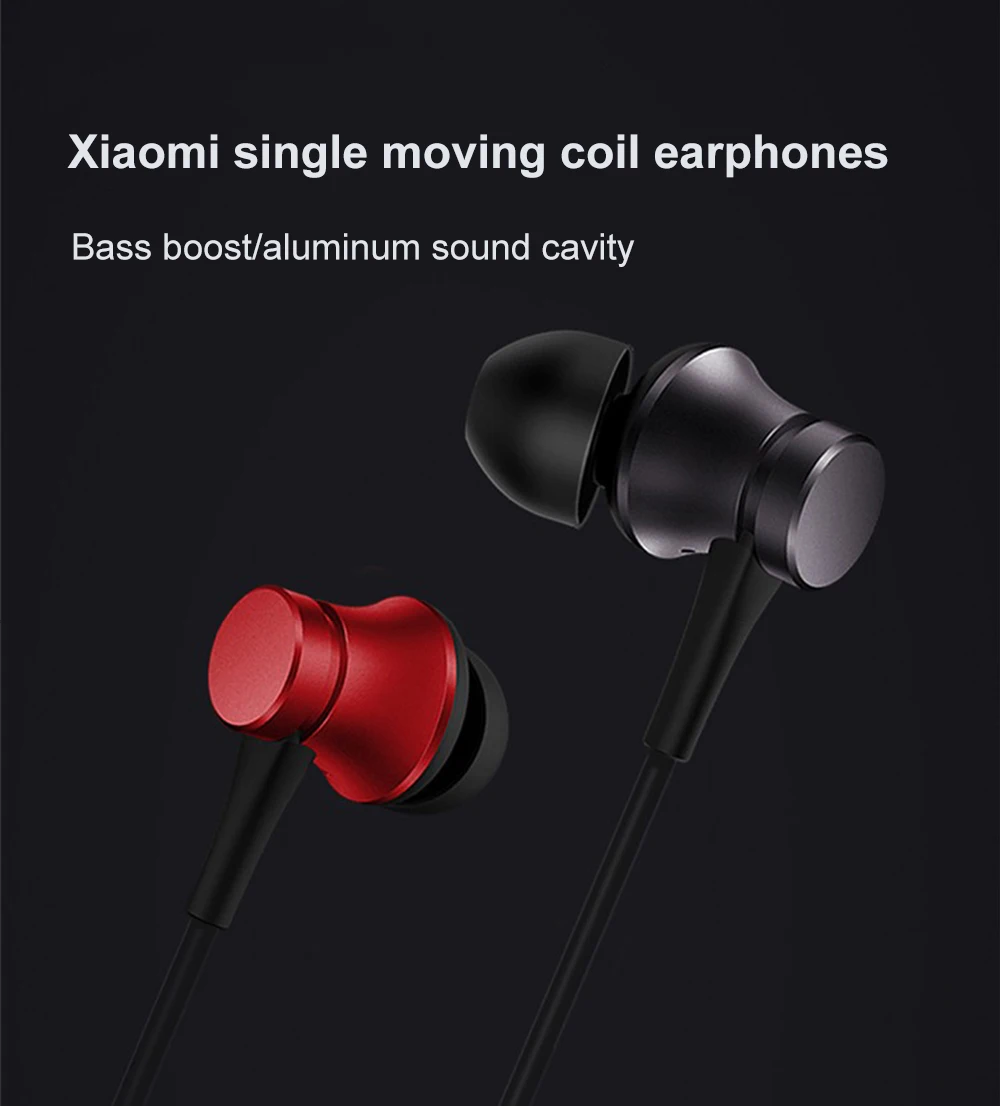 Original Xiaomi Earphone 3.5mm In-Ear Eadphone With Mic Wire Control Bass Stereo Sound Headphones for Mi Note 10 CC9 X2 F2 Pro