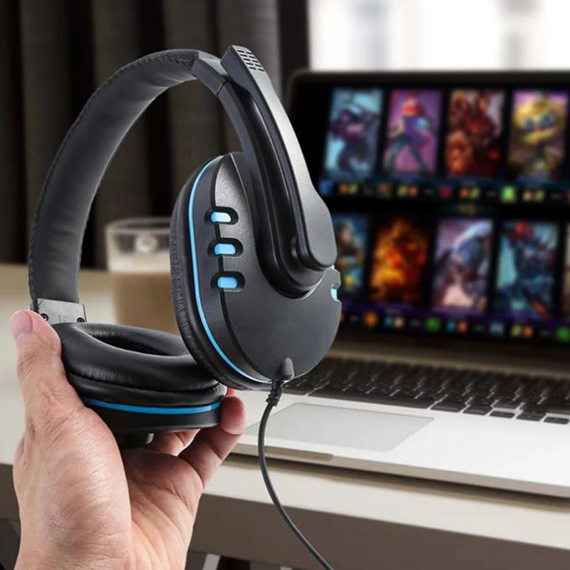 1 шт. новая игровая гарнитура стерео объемные наушники с микрофоном Игровые для