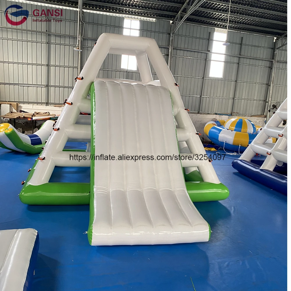 7x5x4m Climbing Tower Slide Inflatable Floating Water Slide For Pool Games