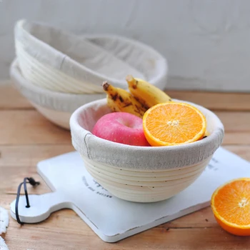 

Wicker Bread Proofing Food Storage Basket Banneton Brotform Rising Rattan Basket Lining Oval Fruit Tray Home Rattan Organizer