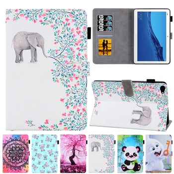 

For Huawei MediaPad M5 Lite 10 BAH2-W19/L09/W09 10.1 inch Cartoon Elephant Leather Case For Huawei MediaPad C5 10.1" Cover Cases