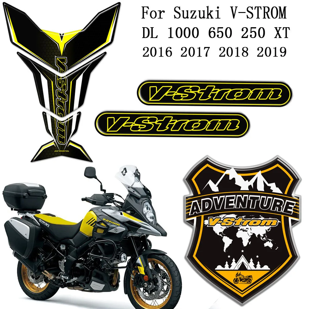 Fransande Motorcycle Fuel Tank Sticker Gas Fuel Oil Tank Pad Protector Decal for V-STROM DL1000 DL 1000 2017-2019 