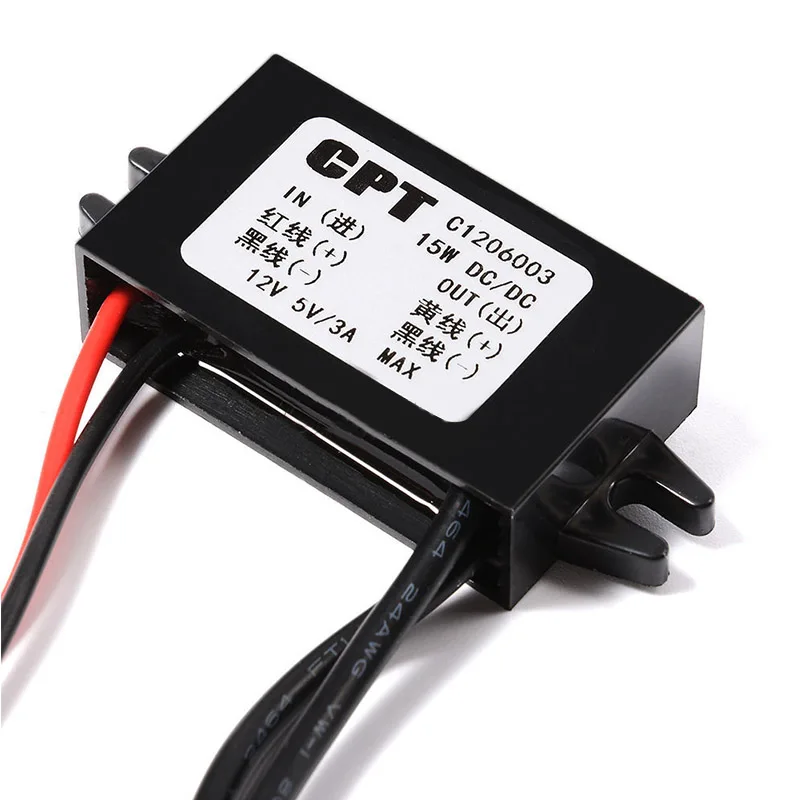 1 xпонижающий DC 12V до 5V 3A 15W DC мини/микро/двойной USB адаптер питания конвертер