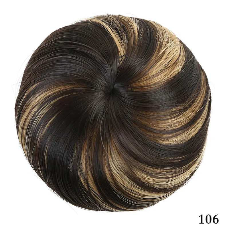 Xuanguang bagundas clipe chignon donut gary cor marrom 30g almofada de Pane de cabelo Elastico corda de cabelo extensъyes de - Цвет: 588-106