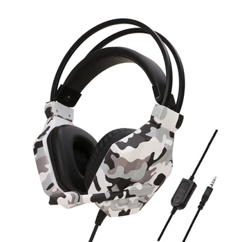 

Camouflage Computer Headphones with Mic, LED Light, Stereo Gaming Headset for PC, PS4, Xbox One Over Ear Headphones