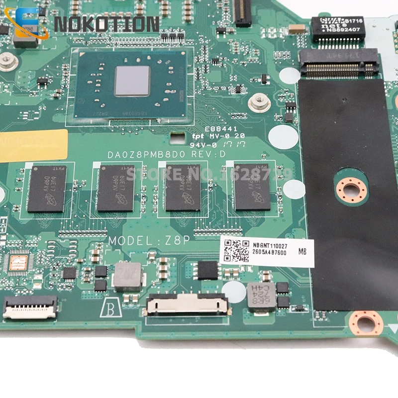 NOKOTION для acer Aspire 3 A315-51 A314 A315 Материнская плата ноутбука SR2Z7 N3350 4g Ram 64G SSD NBGNT11002 NBGNT110027 DA0Z8PMB8D0