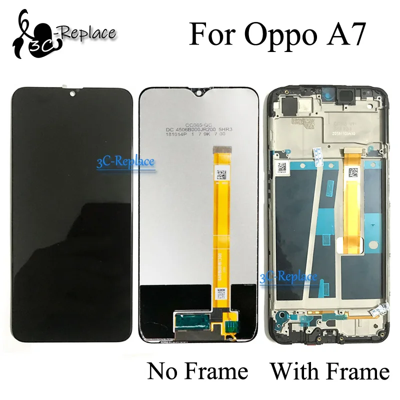 

100% Tested Black 6.2 inch For Oppo A7 AX7 LCD Display Touch Screen Digitizer Assembly Replacement With Frame For Oppo A7N AX7N