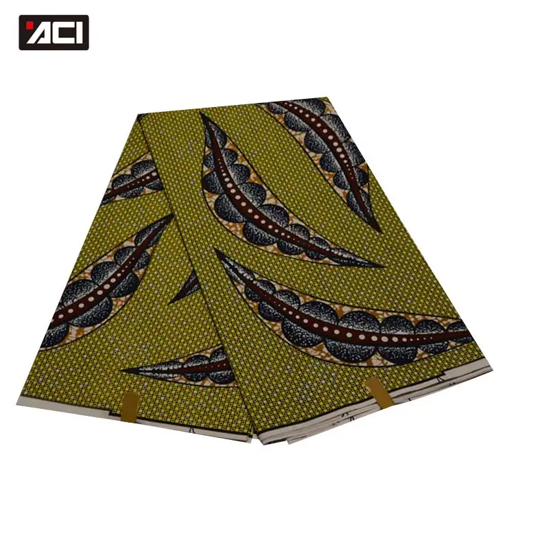 

ACI Free Shipping Ankara Fabric African Real Wax Print Tissu Wax African Batik Fabric 6 Yards/Piece African Print Ankara Fabric
