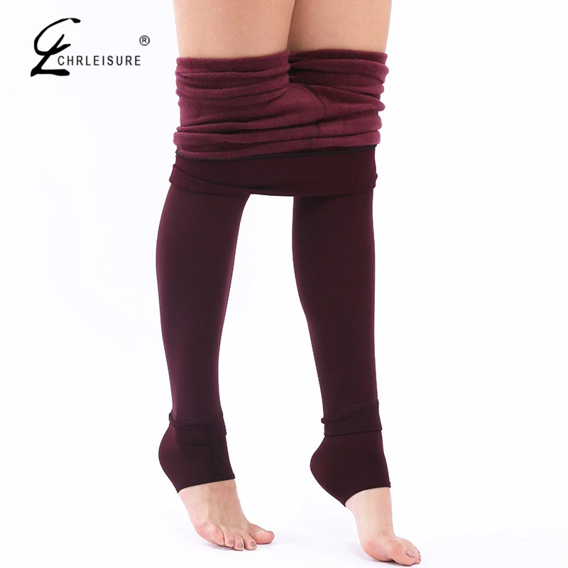 

CHLEISURE S-XL 8 Colors Women's Warm Leggings High Waist Thick Velvet Legging Winter Leggings Solid All-match Leggings Women