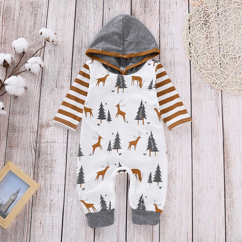 

Baby Christmas Clothes Newborn Infant Baby Santa Christmas Outfit Costume Xmas Winter Costume Boys Girl Hooded Clothes Romper
