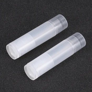

50pcs Lip Balm Tube Cosmetic DIY Empty Chapstick Container with Caps Lipstick Storage Tube