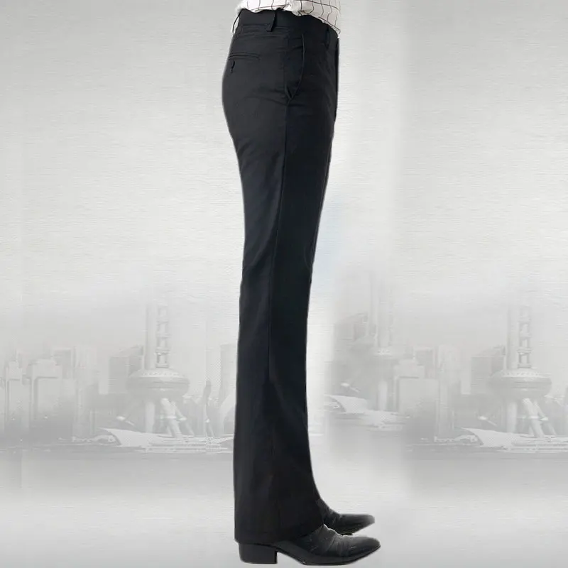 Men Flared Boot Cut Trousers Business 