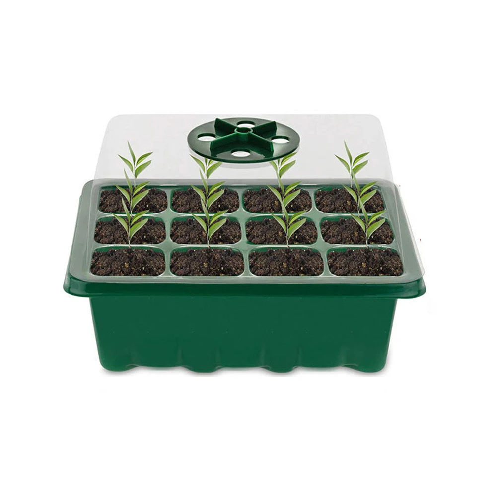10pcs Seed Starter Tray Kit Garden Nursery Seedling Plant Germination Box Seedling Tray Humidity Adjustable Switch Garden Tools