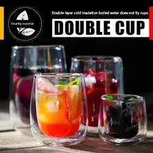 Эспрессо чай молоко чашка двойной прозрачный стекло теплоизоляция питьевые бокалы вино виски пиво коктейль бокал для вина