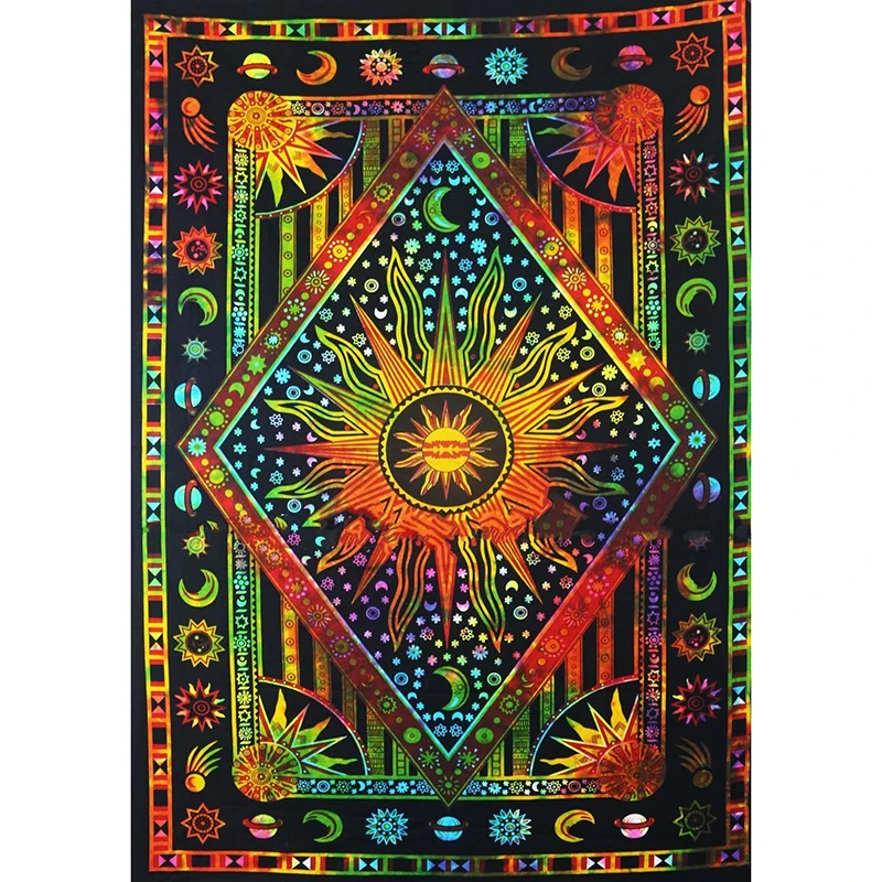 

Purple Burning Sun Tapestry Psychedelic Plant Bohemian Tapestry macrame wall hanging Mandala boho decor Hippie Tapestry