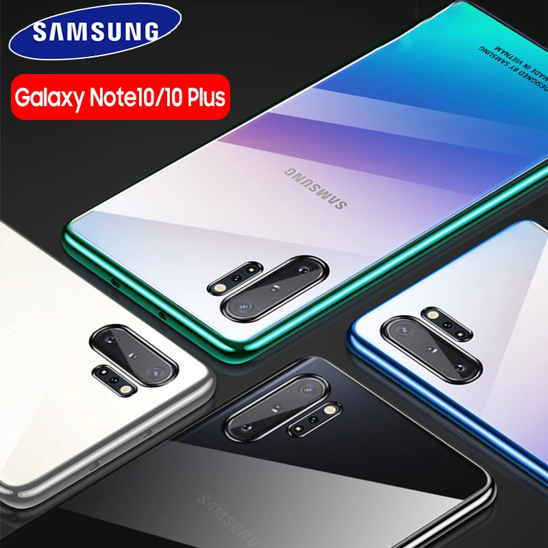 

For Samsung Note 10 Plus Case Clear Transparent PC Plating Hard Cover for SAMSUNG Galaxy Note 10 Plus 5G Note10 Pro Back Case