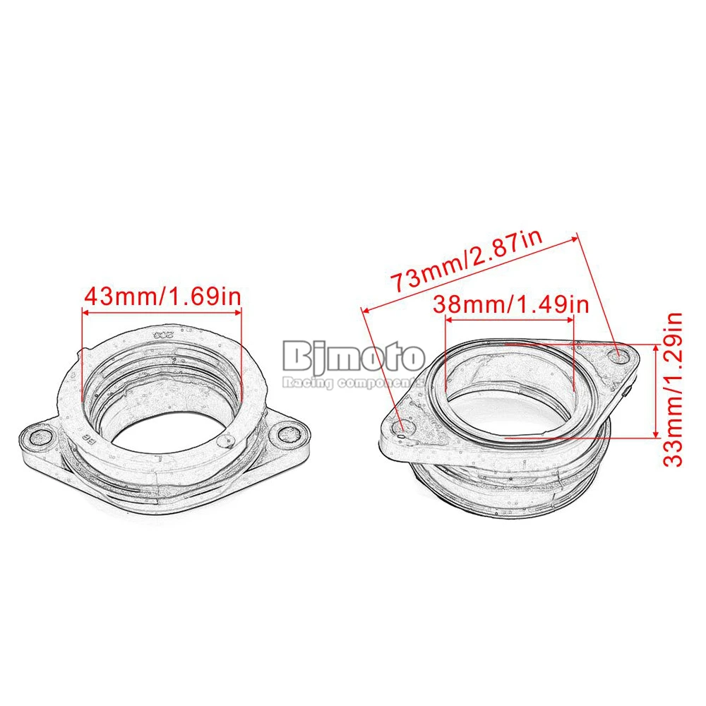 2C0-13586-00 BJMOTO для Yamaha 2C01358600 2C0-13596-00 2C01359600 yrcycle карбюратор резиновый переходник впускной трубы