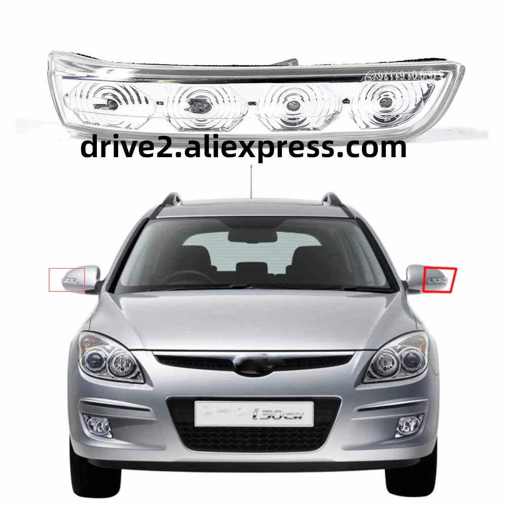 

Rearview Mirror Turn Signal Side Mirror LED Flasher OEM:876132L600 876142L600 For I30 2009 2010