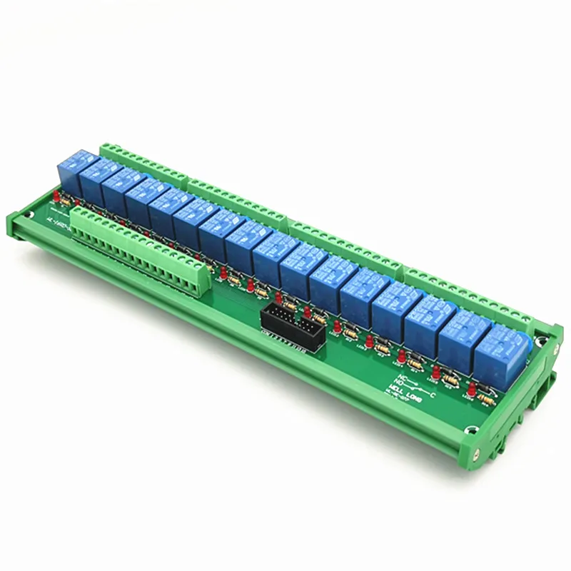 DIN рейку 16 канальный тип NPN 24V 10A Модуль интерфейса реле питания, SONGLE SRD-24VDC-SL-C реле