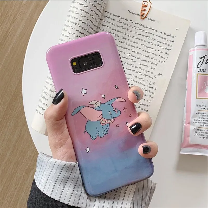 DlSCASE чехол для телефона samsung Galaxy S10 S10 Plus чехол Dumbo для samsung Galaxy Note 9 Note 8 S8 S9 Plus милый силиконовый чехол - Цвет: Розовый