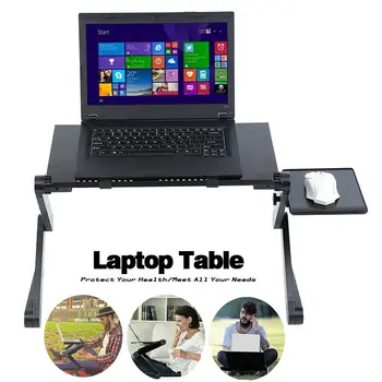 

Yonntech Folding Adjustable Portable Laptop Stand Lazy Lap Sofa Bed Notebook Desk Table Black Simple Style