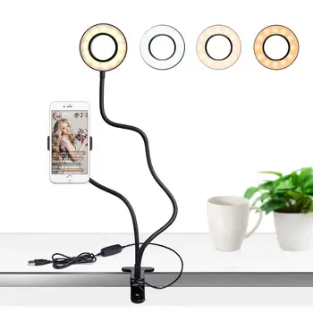 

Hot Selling Live Stream With Mobile Phone Holder Led Selfie Light Portable Flexible Use For Video Call Make Up