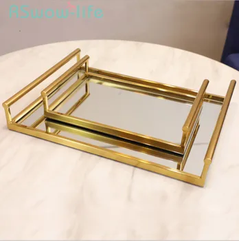 

Simple Modern Metal Tray Decoration Home Hotel Desktop Decoration Trays Cosmetics Jewelry Storage Tray For Home Storage