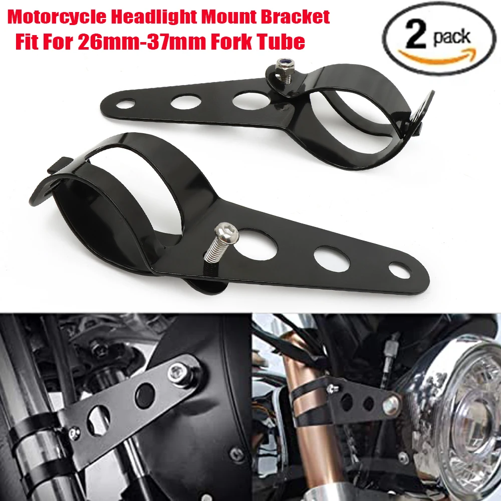 Headlight Brackets Chrome To Fit 26mm to 37mm Forks 