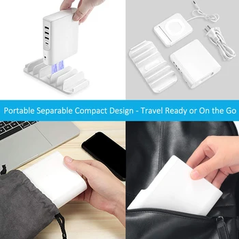 

Multi-Port USB Wireless Multi-Function Charger Phone Holder Charging Dock Desktop Charging Organizer