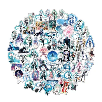 

100 pcs Anime Hatsune Miku Stickers Sakura Miku PVC Stickers Girls Model Toys Gift