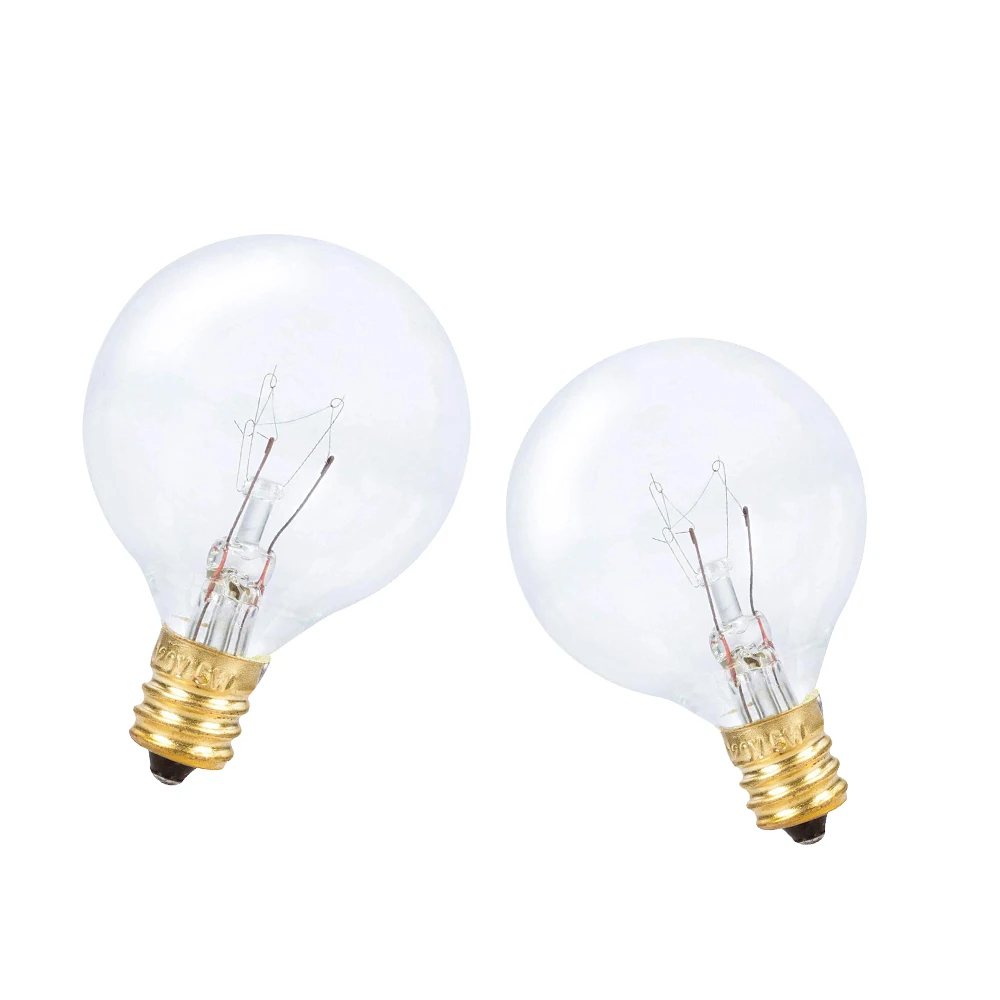 12X Clear Globe G40 Spare Bulbs, Warm Incandescent E12 Base Replacement Glass Bulb for G40 String Light